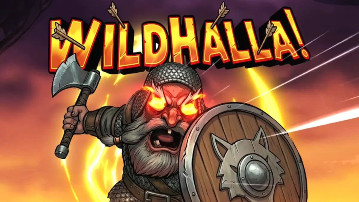 Interface do slot Wildhalla com temática viking e símbolos de Walking Wild