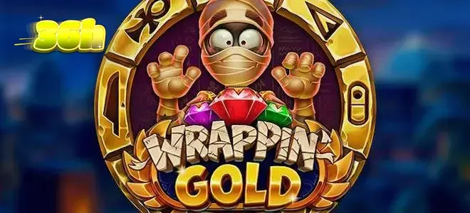 Cena vibrante de Wrappin’ Gold com o faraó Khufu e elementos egípcios